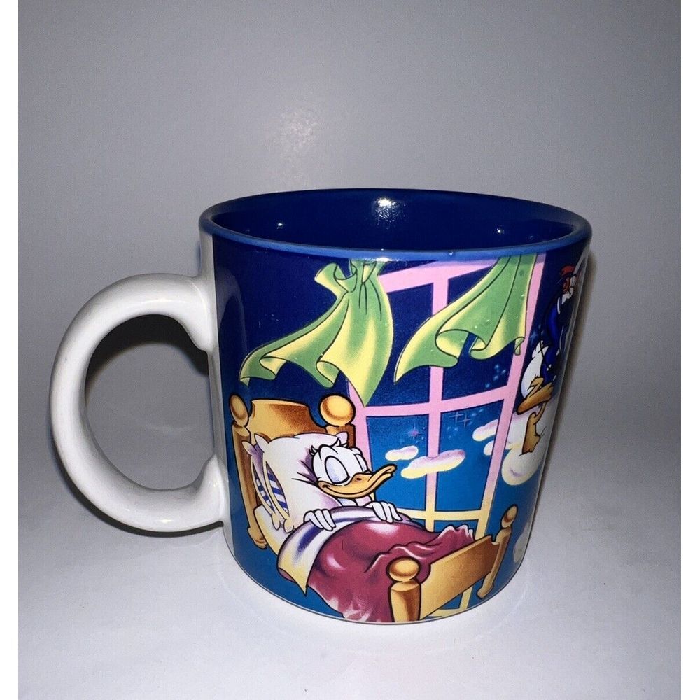 Disney Donald‎ Duck Clouds Dreaming Ceramic Coffee Cup Mug 1994 Blue Vintage
